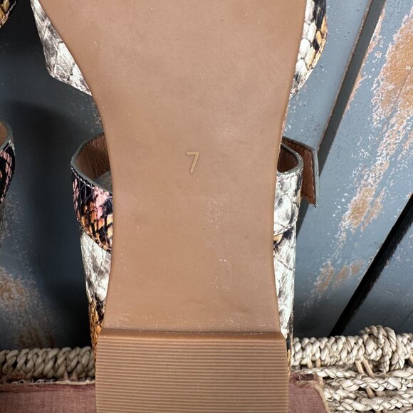 Madewell Alina Mary Jane Snake Embossed Leather Flat Sz 7 - Picture 13 of 14